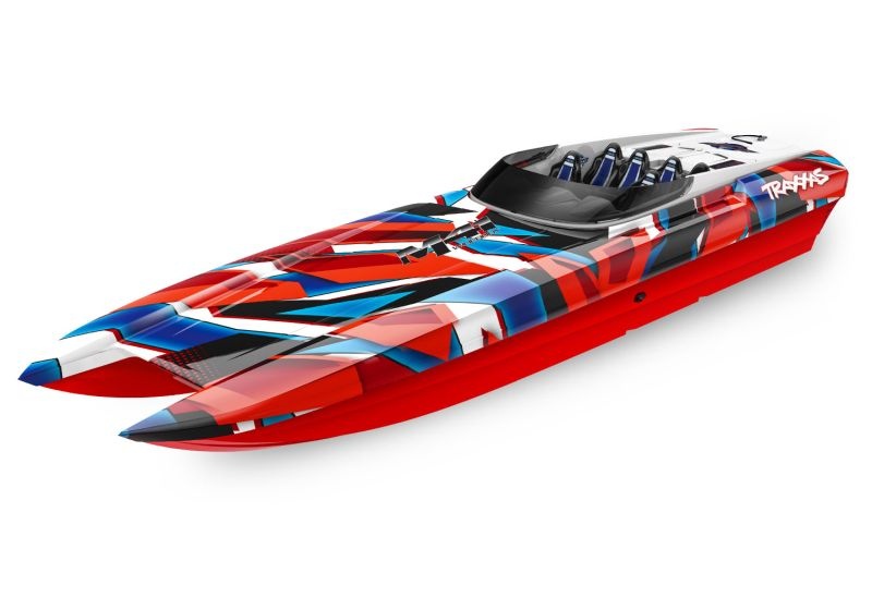 Traxxas DCB M41 40_ RC Boot Brushless Catamaran Rot Blau