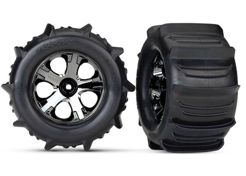 Traxxas Paddle-Reifen auf Felge 2.8 All-Star chrome schwarz TSM rate - RC-Zubehoer