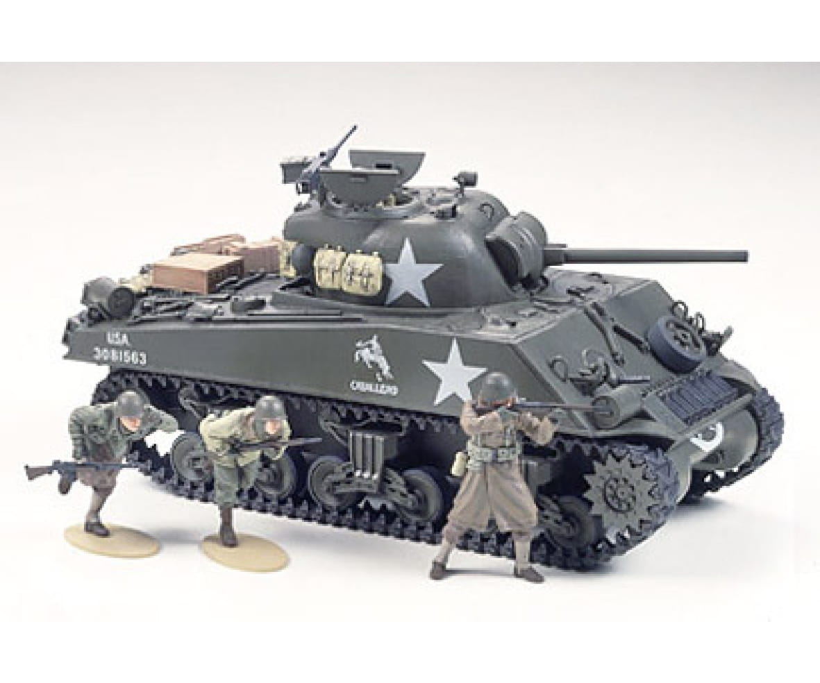 Tamiya WWII US Panzer Sherman M4A3 75mm Spä. 1:35 Plastik Modellbau Militär Bausatz