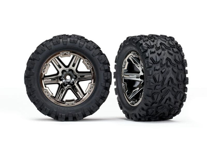 Traxxas Reifen auf Felgen 2.8 RXT schwarz chrome, Talon Extreme (2) Traxxas Reifen auf Felgen 2.8 RXT schwarz chrome, Talon Extreme (2)