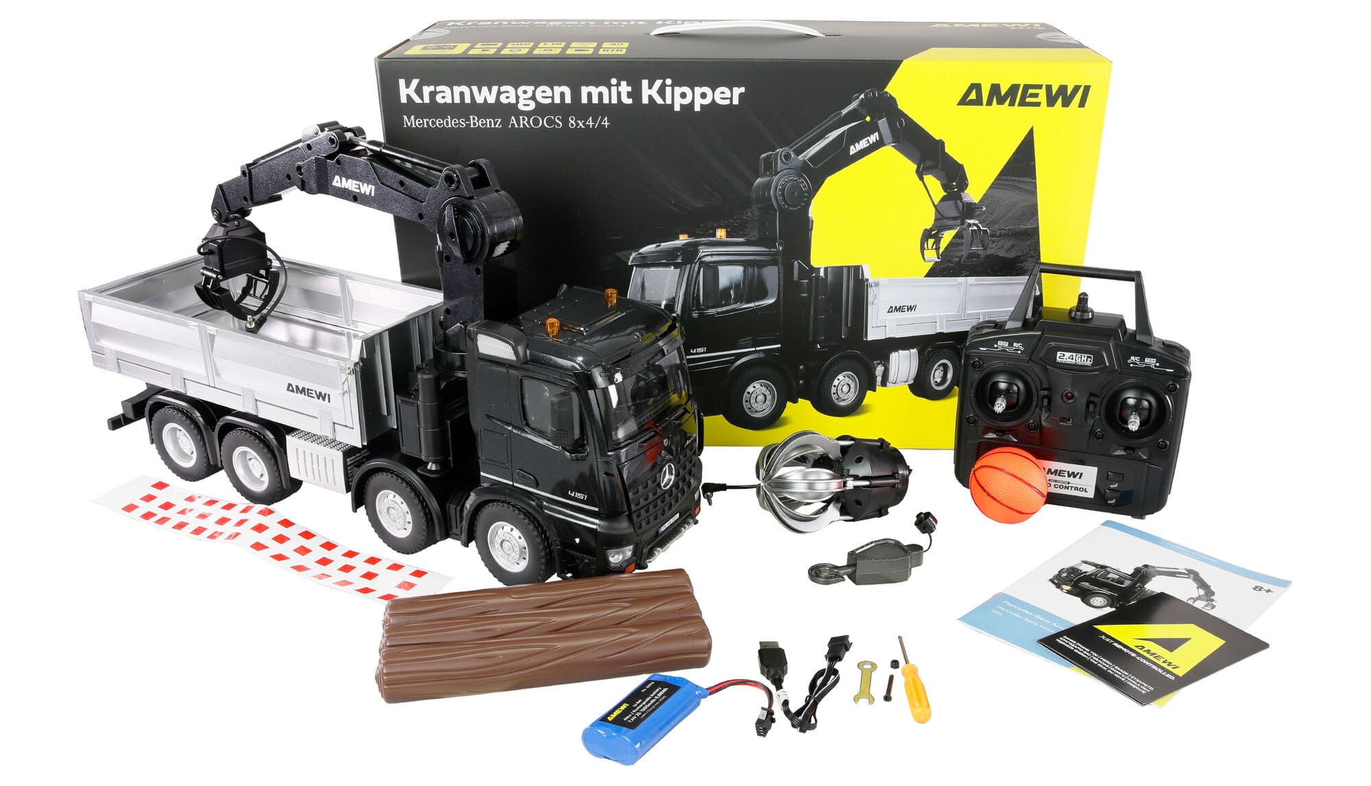 Amewi Mercedes-Benz Arocs Kranwagen 22716 RC Truck 1_18 mit Kipper