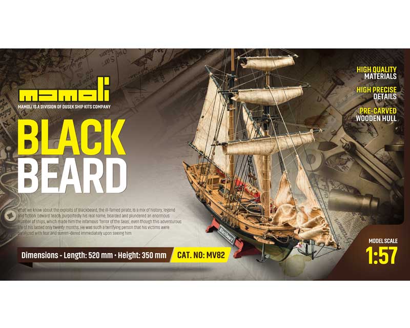 Mamoli Blackbeard Bausatz 1_57 Piratenschiff Modellbau