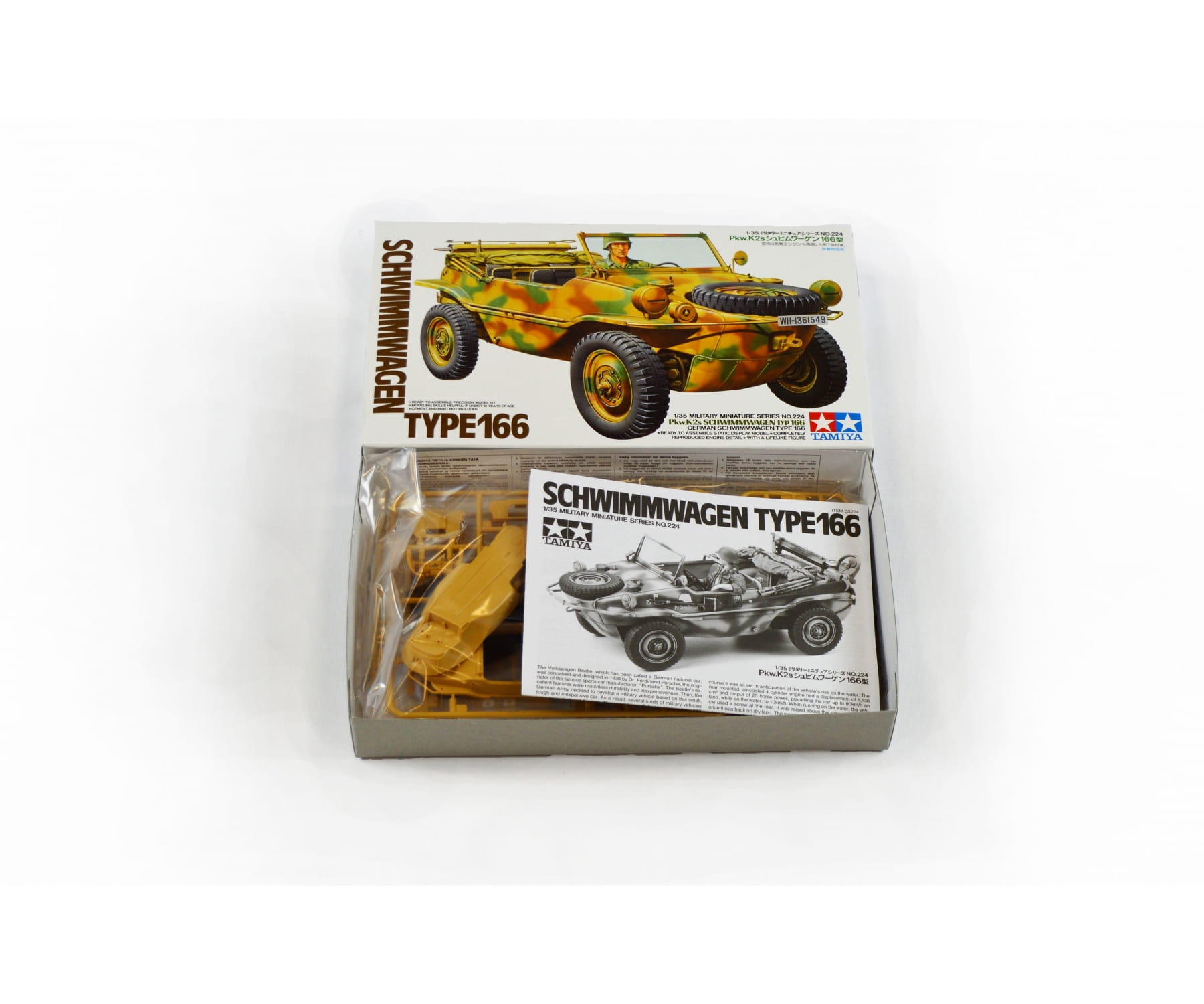 Tamiya WWII PKW.K2s Schwimmwagen T.166 1:35 Plastik Modellbau Militär Bausatz