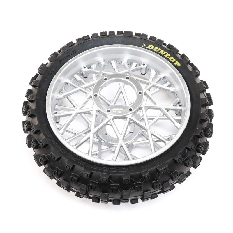 Losi Dunlop MX53 Rear Motorrad Reifen Mounted Chrome: Promoto-MX