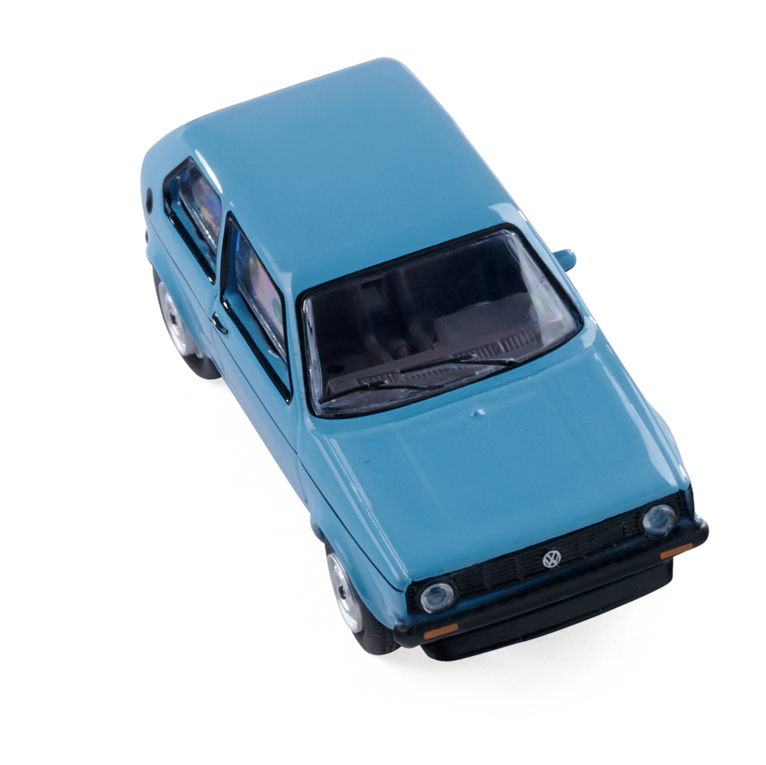 Schuco 1_64 VW Golf I Blau Standmodell