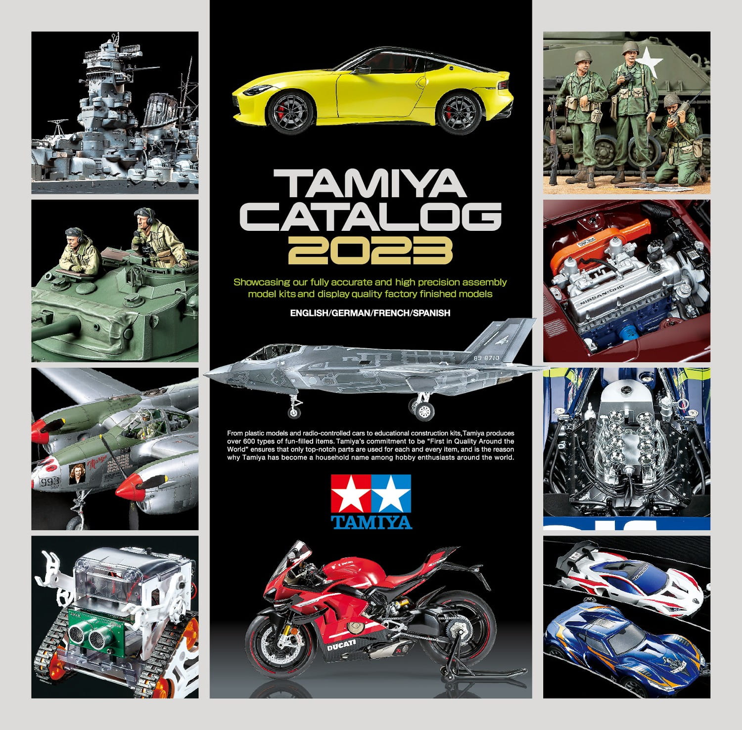 Tamiya Plastik Modellbau Katalog 2023 (GB/DE/F/E)