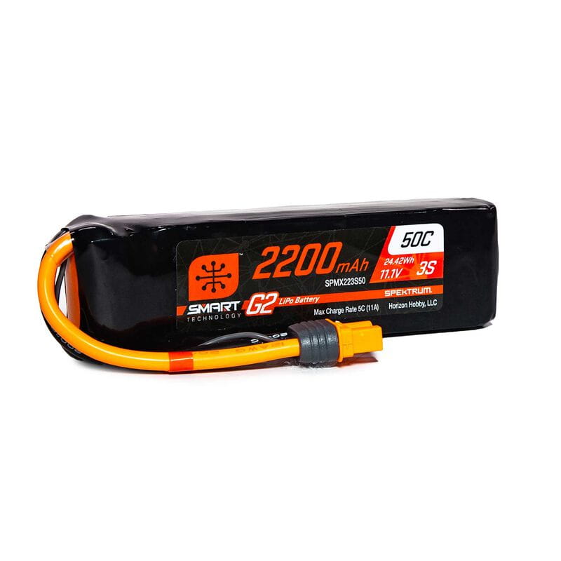 Spektrum Lipo Akku 2200mAh 3S 11,1V Smart G2 50C IC3 Spektrum Lipo Akku 2200mAh 3S 11,1V Smart G2 50C IC3