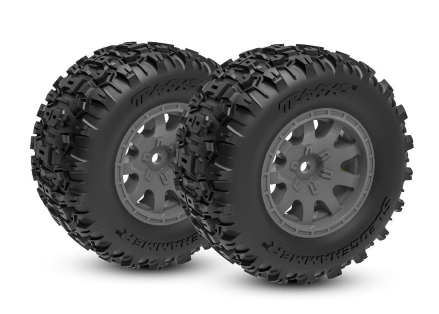 Traxxas Reifen auf Felgen grau Sledgehammer hinten _2_ - RC-Zubehoer