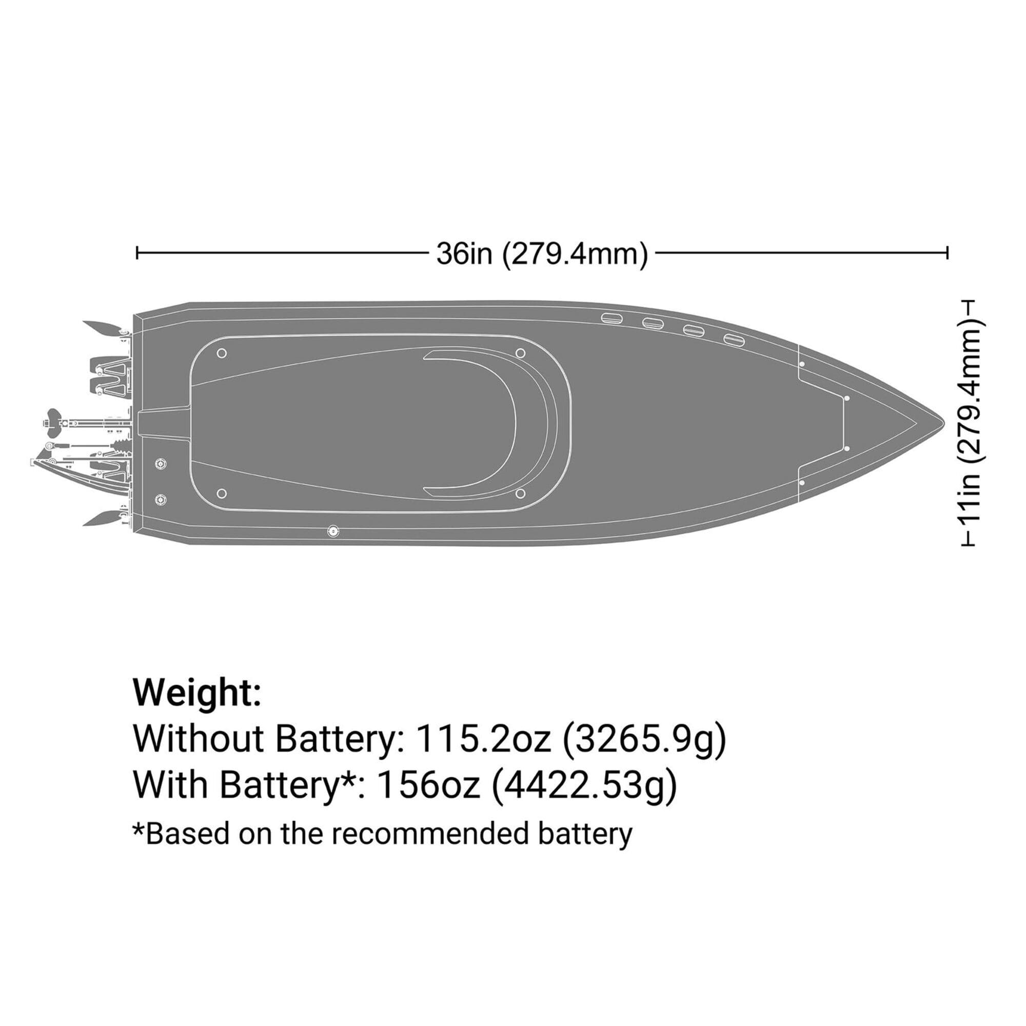 Pro Boat Sonicwake 36 V3 RTR Deep V Brushless schwarzRC Boot
