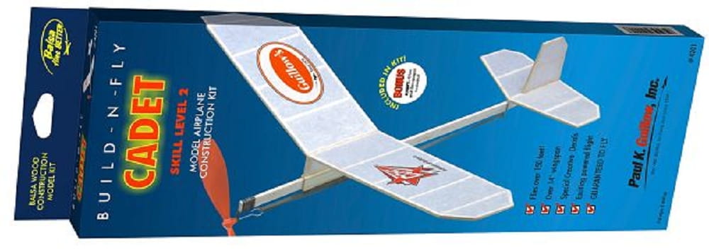 Guillow's Freiflugmodell Cadet Balsabausatz mit Bespannpapier mit Klebstoff