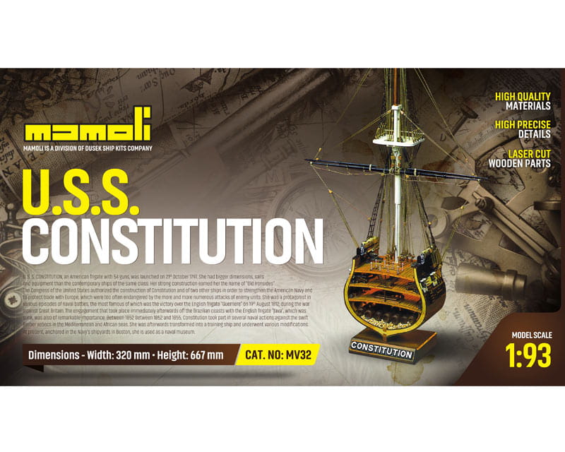 Mamoli USS Consitution Mast 1:93 Holz Bausatz