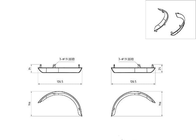 Lesu Radlader Kotfluegelverbreiterung hinten - RC-Zubehoer