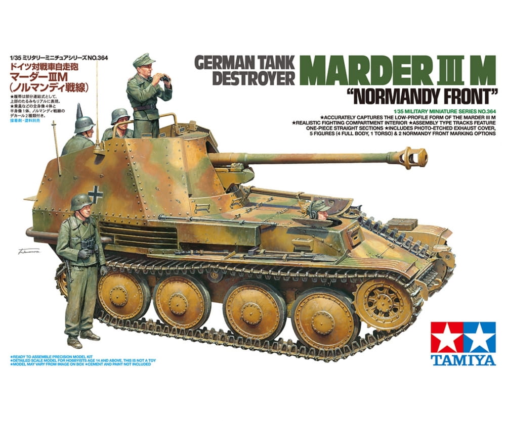 Tamiya Deutscher Jagtpanzer Marder III Normandie 1:35 Plastik Modellbau Militär Bausatz