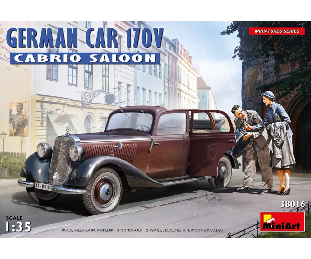 MiniArt 1_35 Dt. PKW Typ 170V Cabrio Plastik Modellbau - RC-Zubehoer
