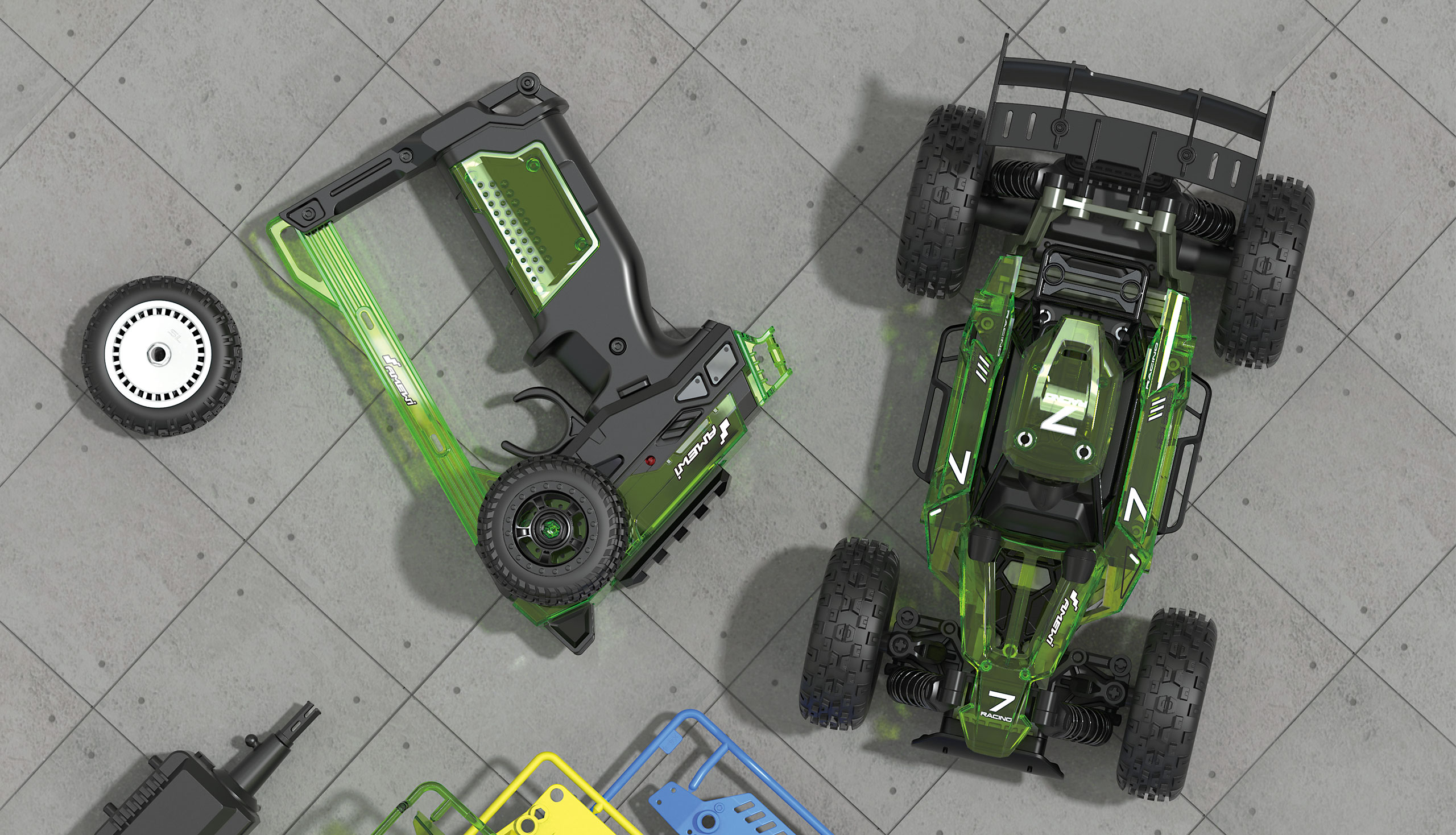 Amewi CoolRC DIY Razor Buggy 2WD 1:18 Bausatz grün