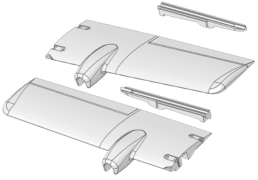 Multiplex Tragflaechen-Formteile TwinStar II_BL - RC-Zubehoer