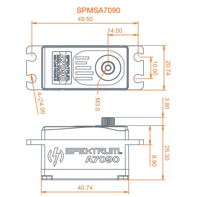 Spektrum A7090 Brushless Low Profile MG HV Servo