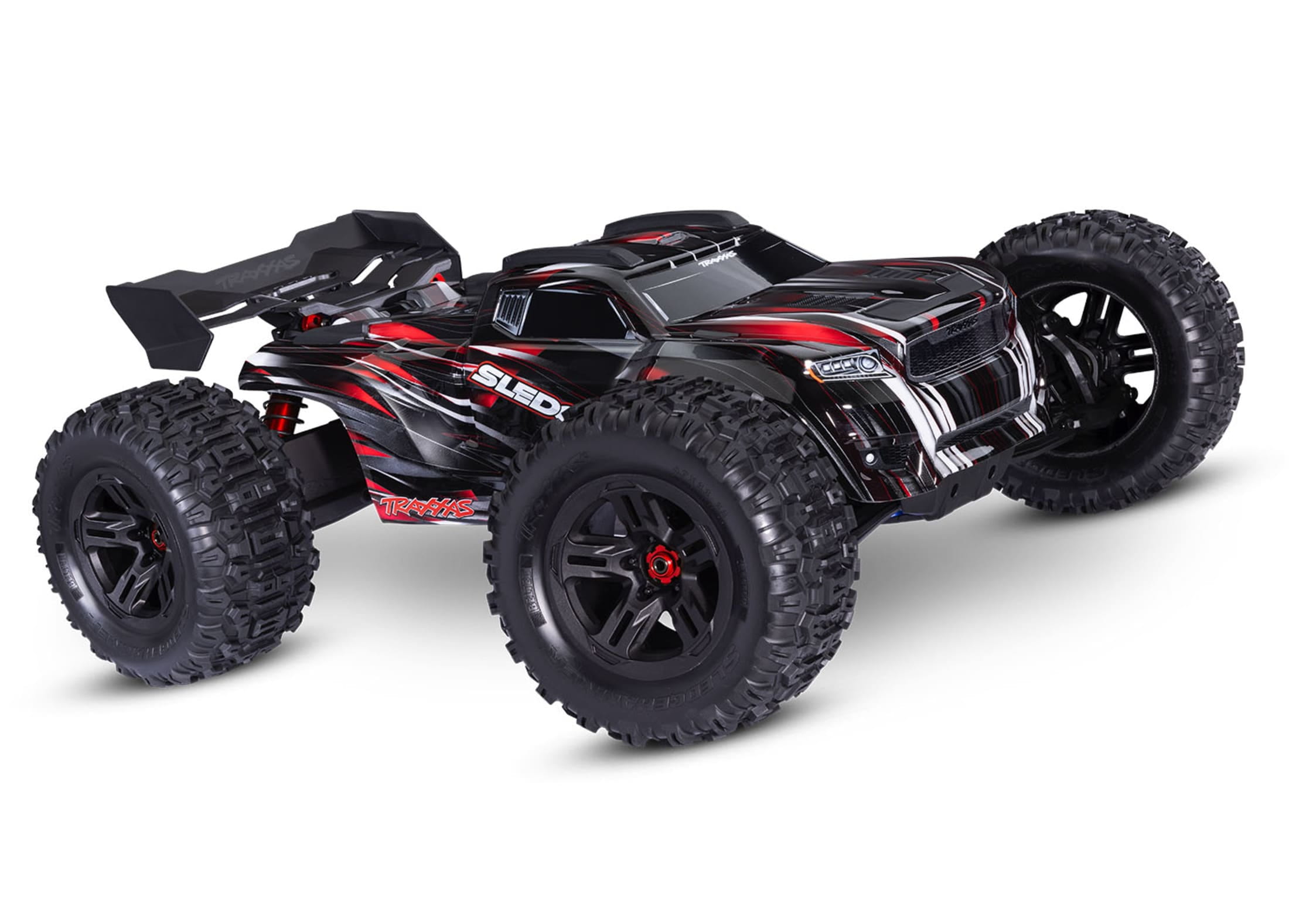 Traxxas RC Sledge Belted Monster Truck RTR 1_8 Farbe Rot ohne Akku Traxxas RC Sledge Belted Monster Truck RTR 1-8 Rot