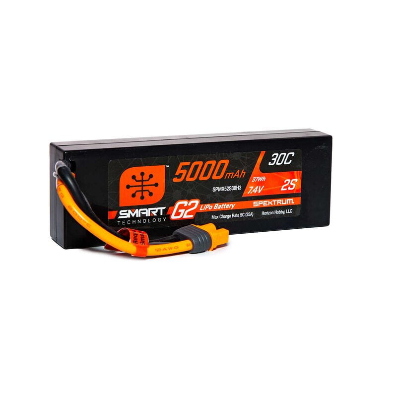 Spektrum Lipo Akku 5000mAh 2S 7,4V Smart G2 30C Hard Case IC3 Spektrum Lipo Akku 5000mAh 2S 7,4V Smart G2 30C Hard Case IC3