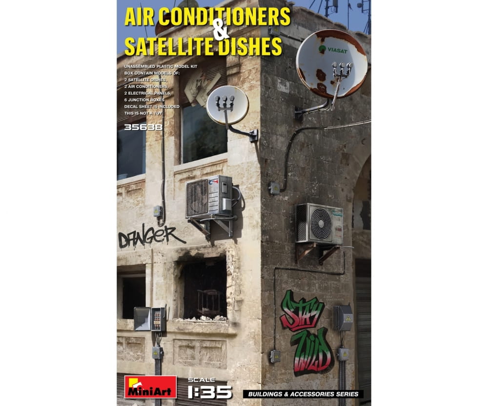 MiniArt 1:35 Klimageräte/Satelitenanlagen m.Zub. Plastik Modellbau
