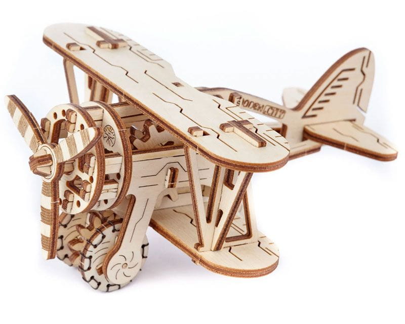 Krick Doppeldecker Flugzeug 3D-tec Holz Bausatz 63 Teile