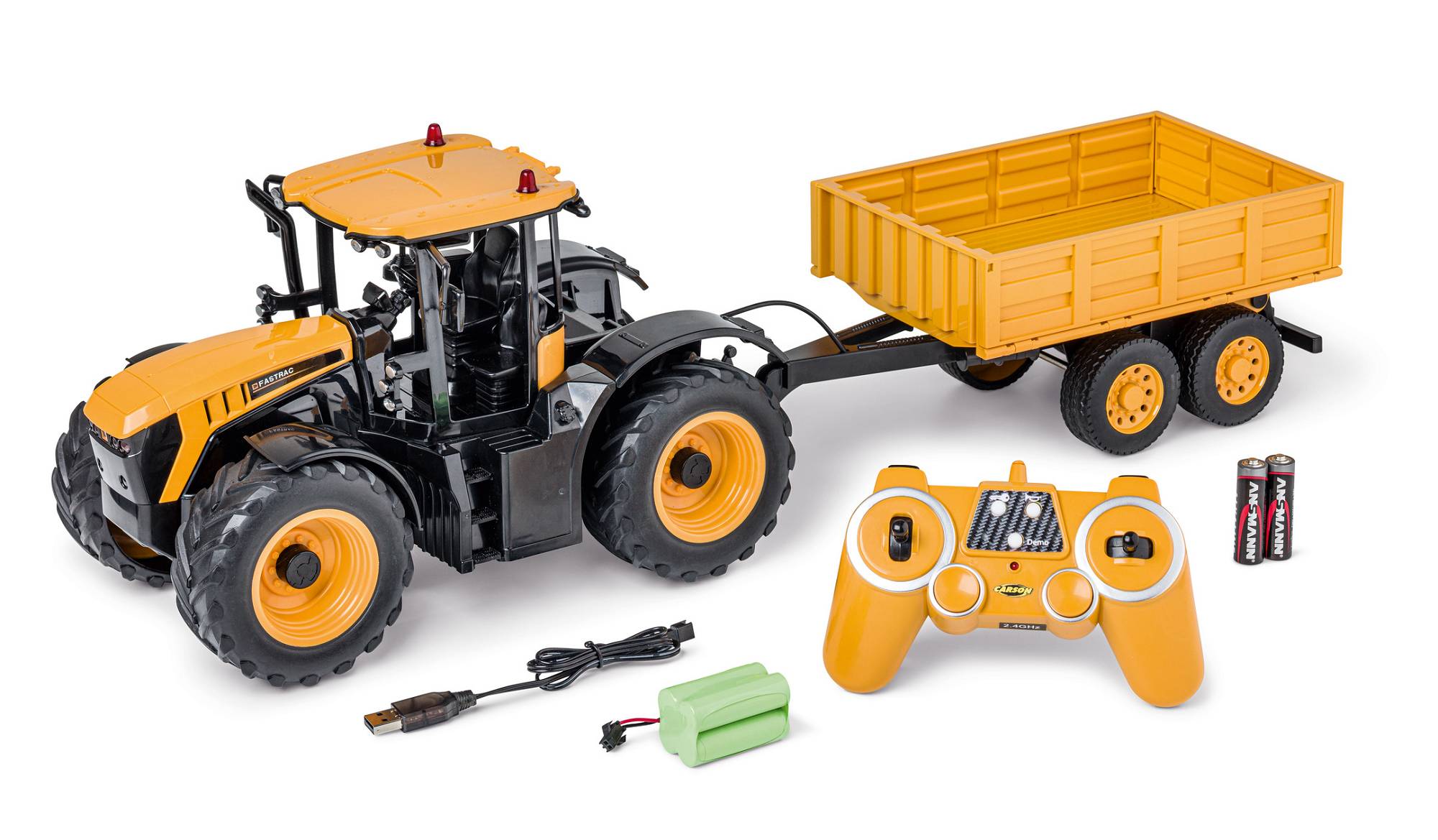 Carson RC Traktor 1:16 JCB mit Häng. 2,4Ghz 100% RTR Carson RC Traktor 1:16 JCB mit Häng. 2,4Ghz 100% RTR