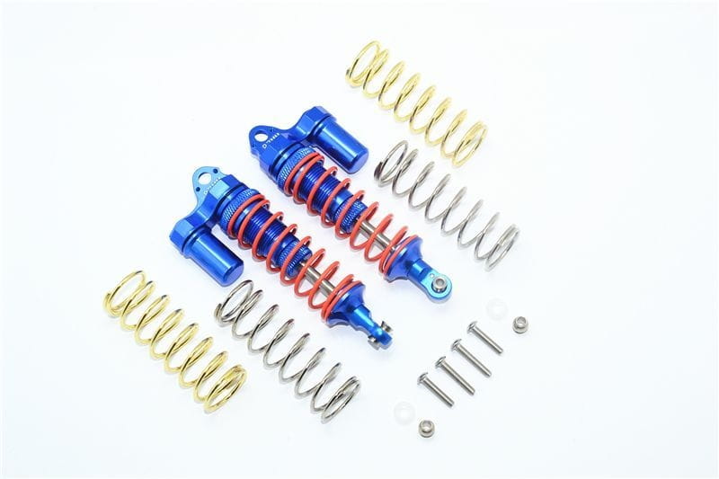 GPM Alu L-Shape Piggy Back Daempfer vorne 87mm blau fuer Traxxas Rustler_ Slash_ Hoss 4x4 - RC-Zubehoer