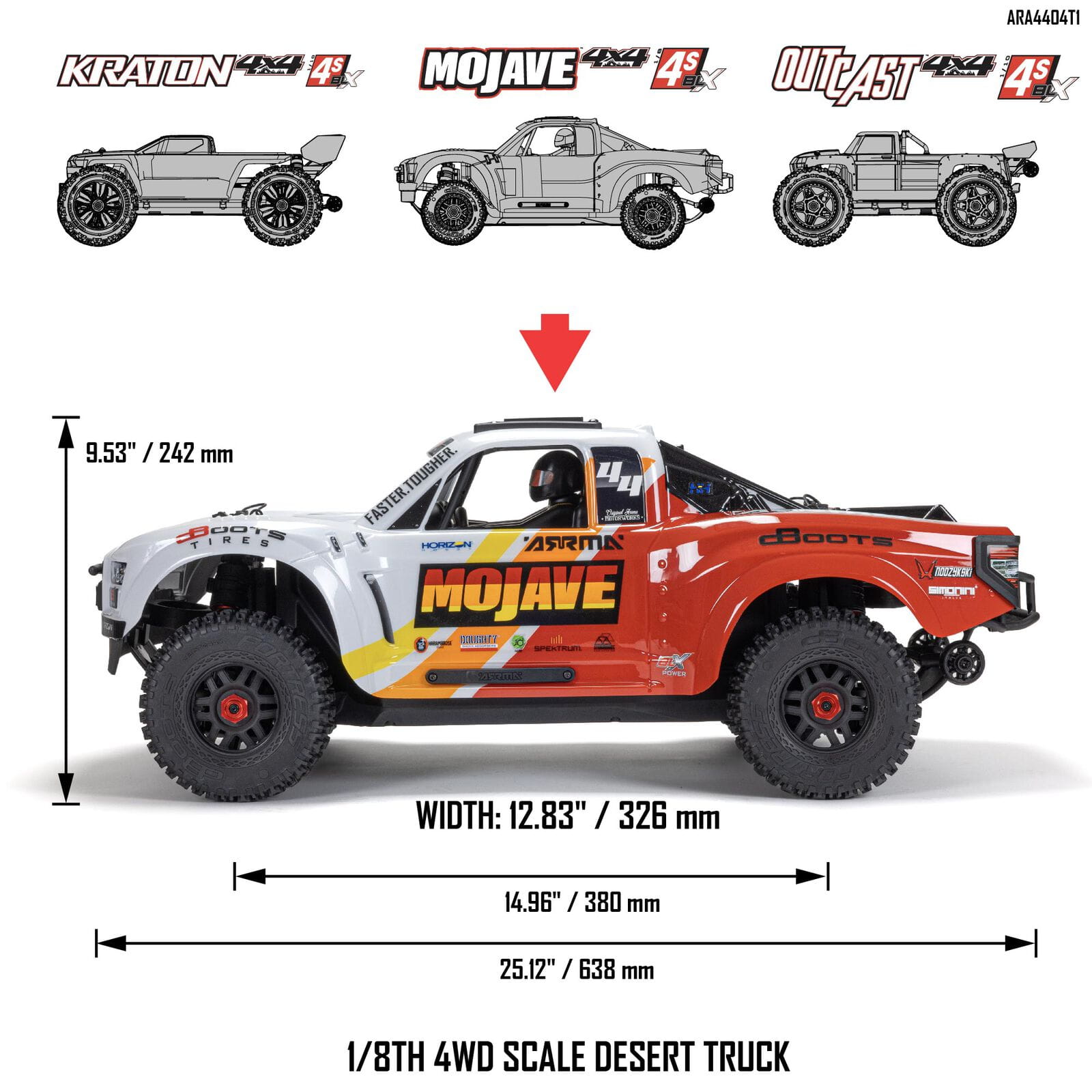Arrma Mojave 4S BLX Desert Truck RTR 1-8