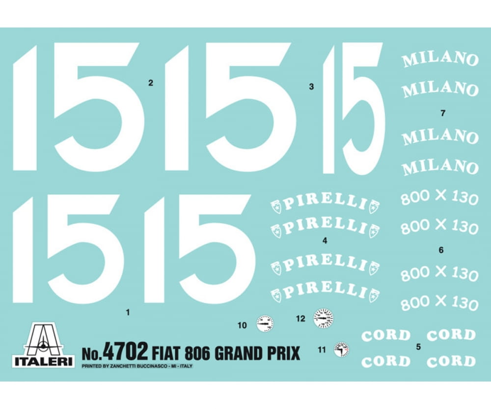 Italeri 1:12 FIAT 806 Grand Prix P.Bordino 11927 Monza Miano