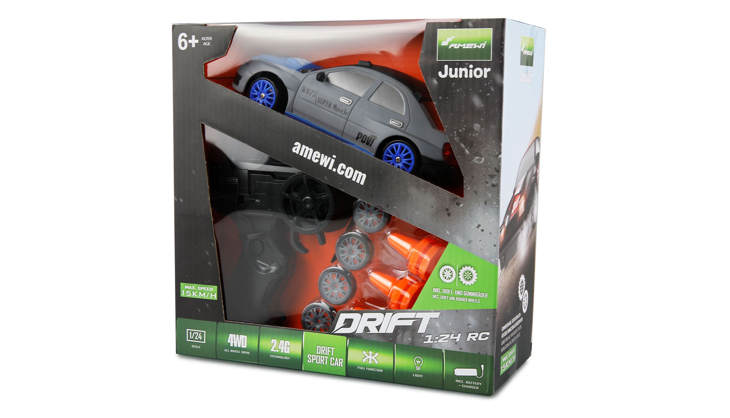 Amewi RC Drift Sport Car 4WD 1_24 RTR grau - RC-Zubehoer