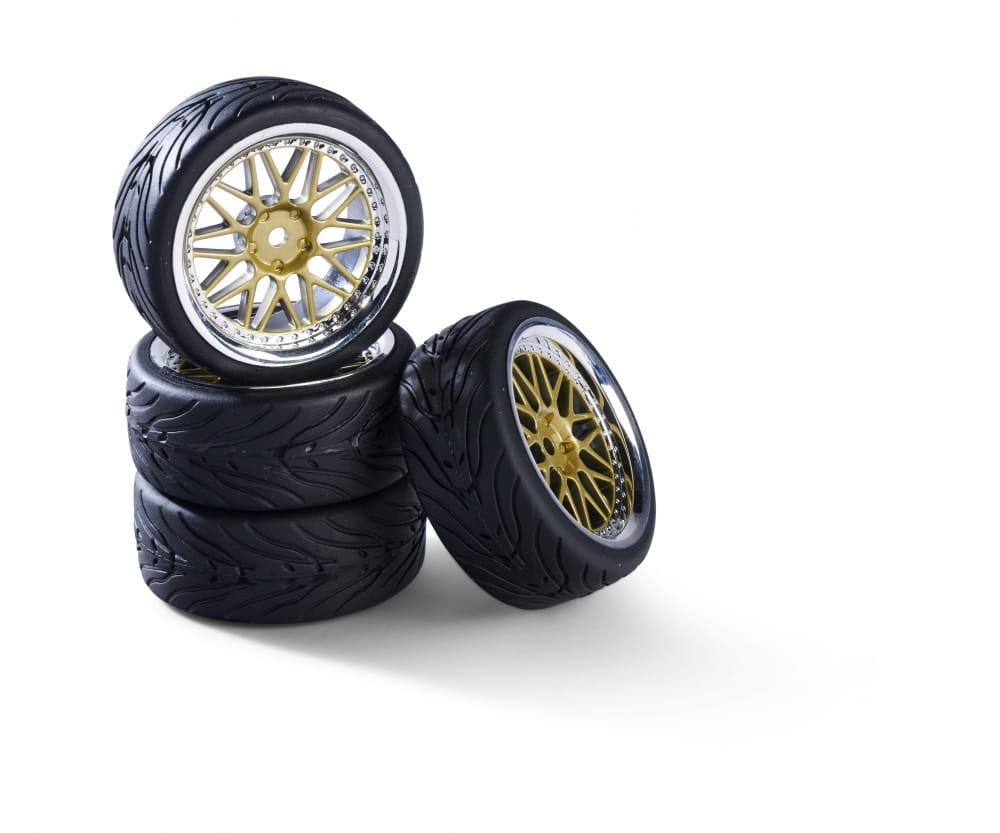 Carson Reifen mit Felgen 1_10 Raederset Y-Design1 _4_ gold_chrom - RC-Zubehoer