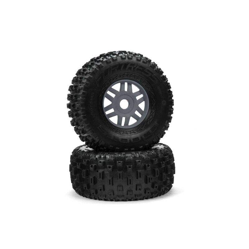 Arrma Reifen Set dBoots 'Fortress' Tyre Set Glued Gun Metal _Pair_ - RC-Zubehoer