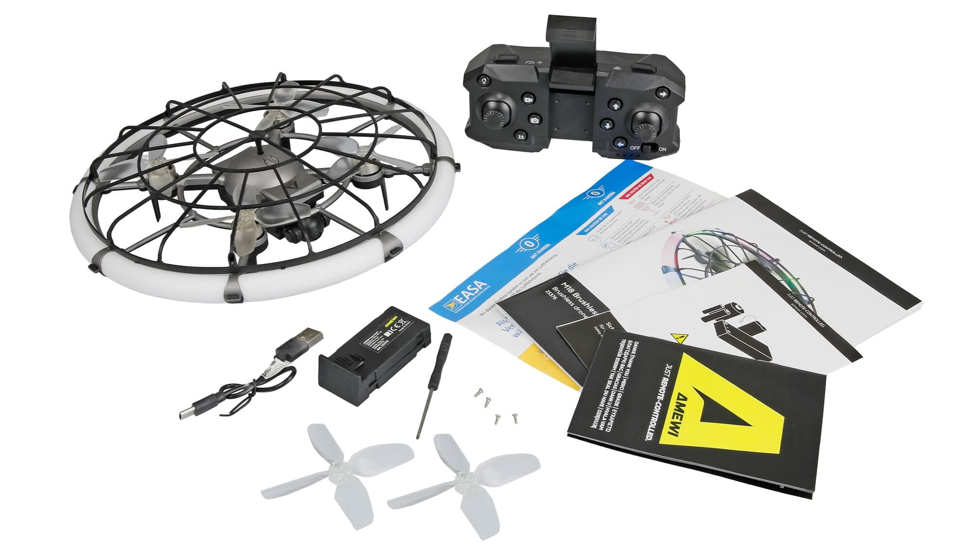 Amewi M18 Brushless-Drohne mit Kamera und LED-Ring RTF