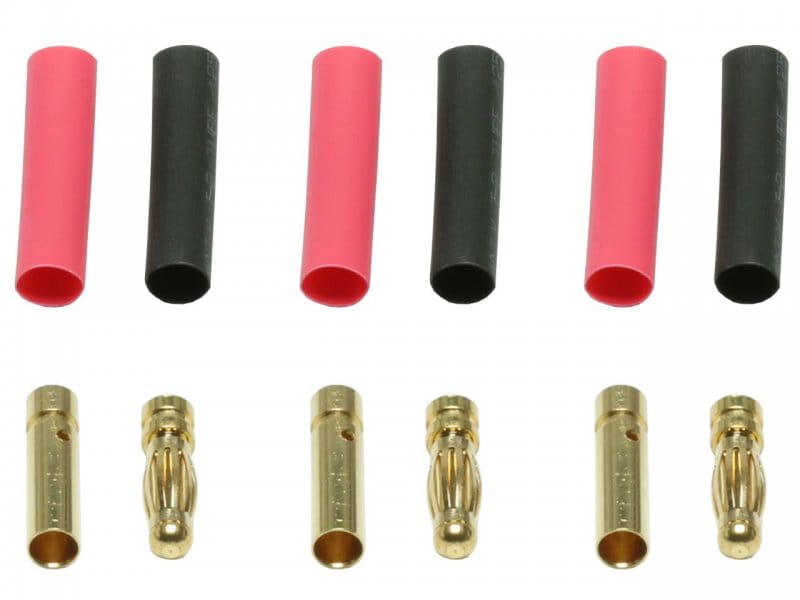 Extron Goldstecker 3.0mm mit Schrumpfschlauch _VE=5 Paar_ - RC-Zubehoer
