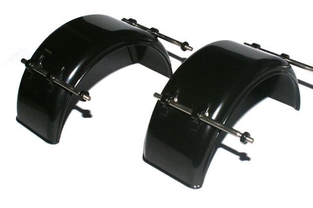 Lesu 1_14 Kotfluegel breit Kunststoff schwarz mit Halter Paar - RC-Zubehoer