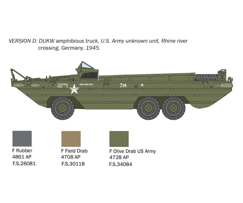 Italeri 1:72 DUKW Amphibious truck Plastik Modellbausatz