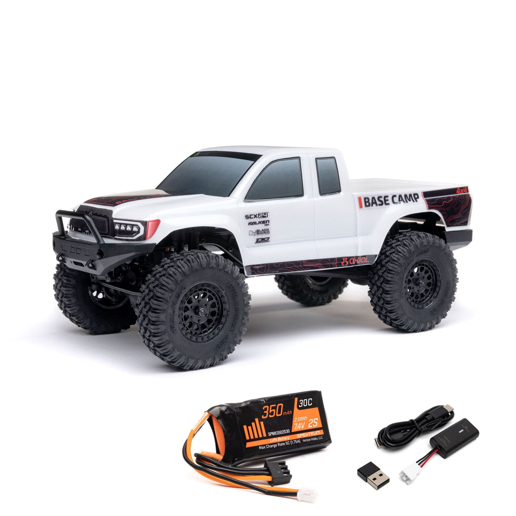 axial scx24 base camp 4wd rc rock crawler rtr weiss Axial SCX24 Base Camp 4WD RC Rock Crawler RTR in Weiss