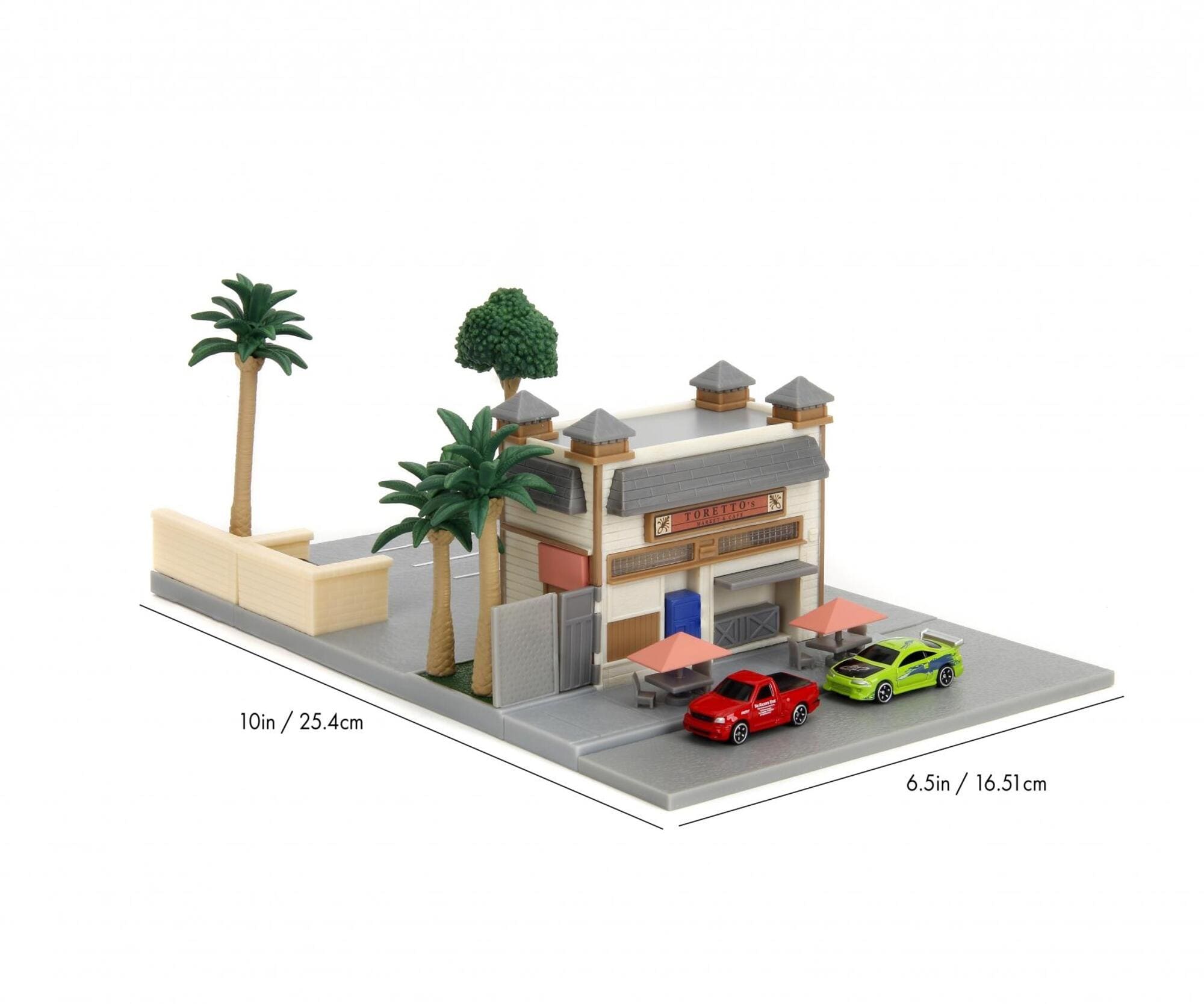 Jada Toys Fast _ Furious Toretto’s Cafe Nanoscene mit 2 Die-Cast Fahrzeugen