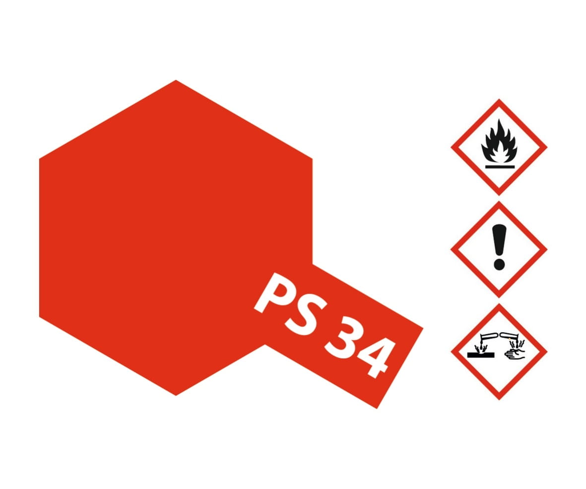 Tamiya PS-34  F.ROT Sprühfarbe 100ml für Polycarbonat ( Lexanfarbe )