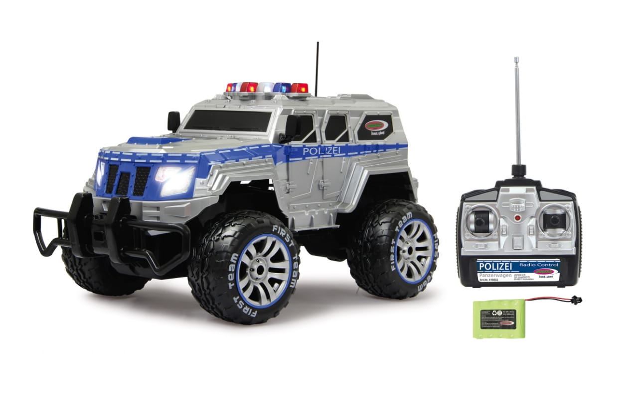 Jamara RC Polizei Panzerwagen Monstertruck 1:12 LED 27MHz