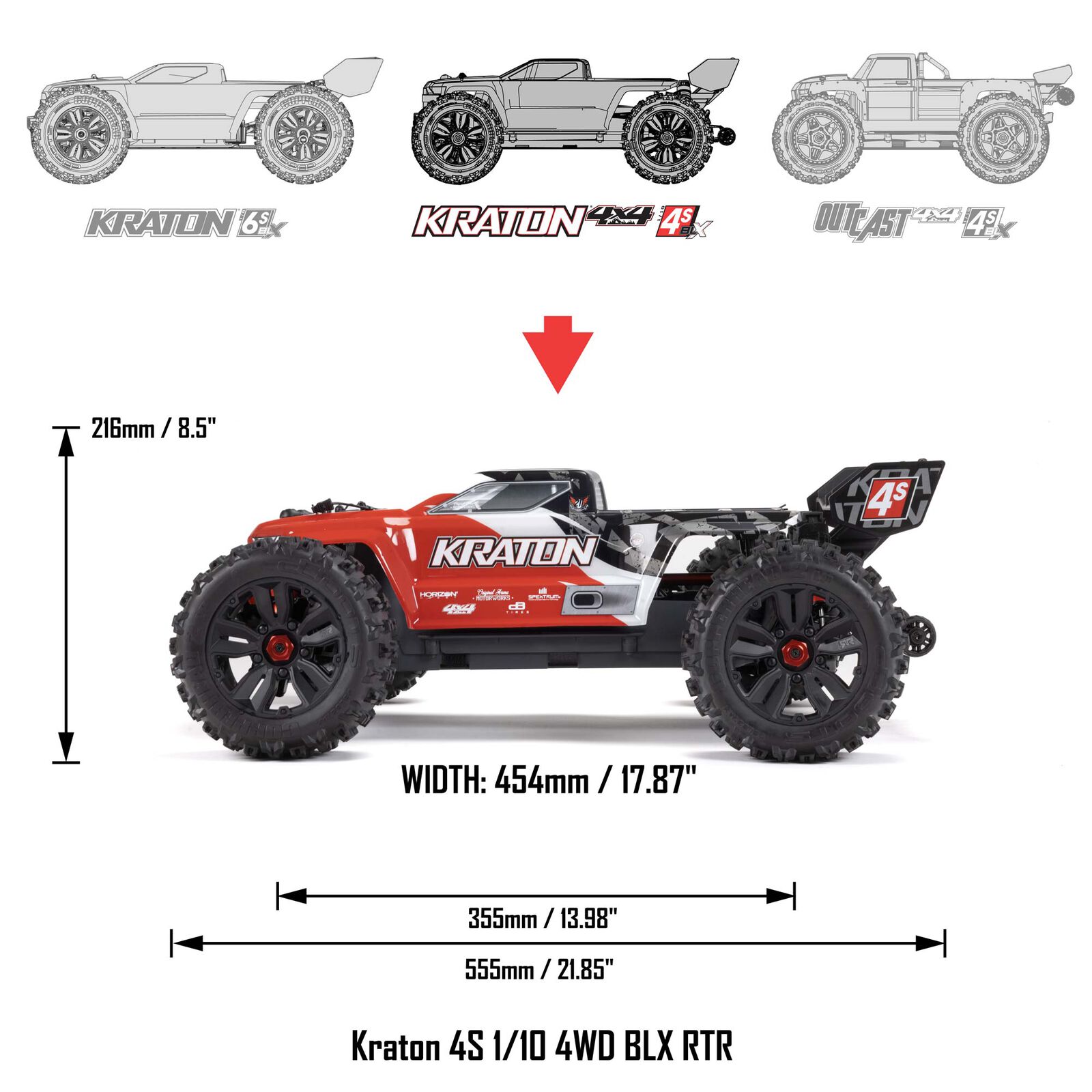 ARRMA Kraton 4X4 4S V2 Monster Truck RTR 1_10 rot ARRMA Kraton 4X4 4S V2 Monster Truck RTR 1_10 rot