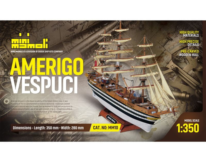Mini Mamoli Segelschiff Amerigo Vespucci 1:350 Holz Bausatz