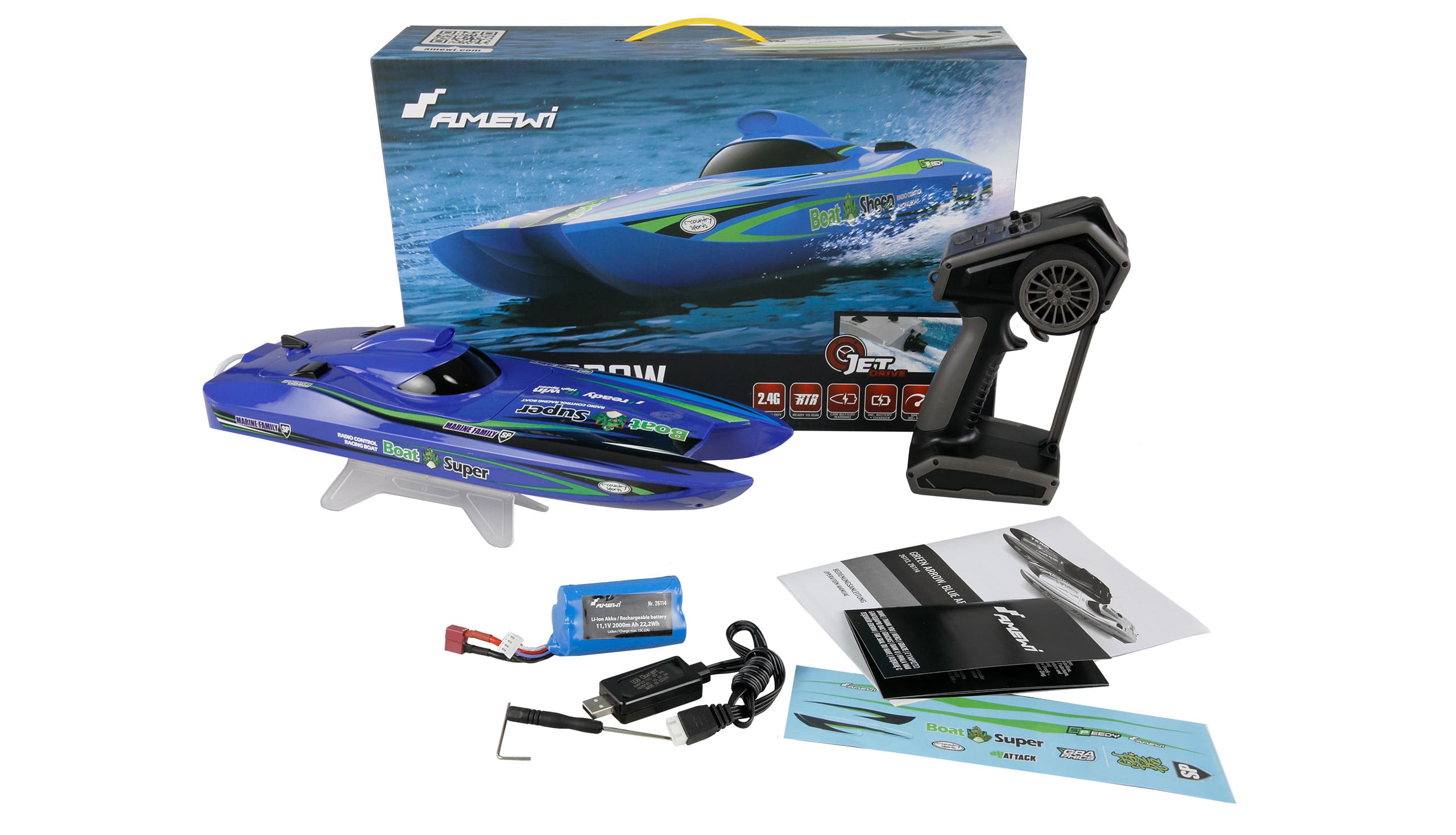 amewi-rc-blue-arrow-katamaran-brushless-jetantrieb-400mm-rtr