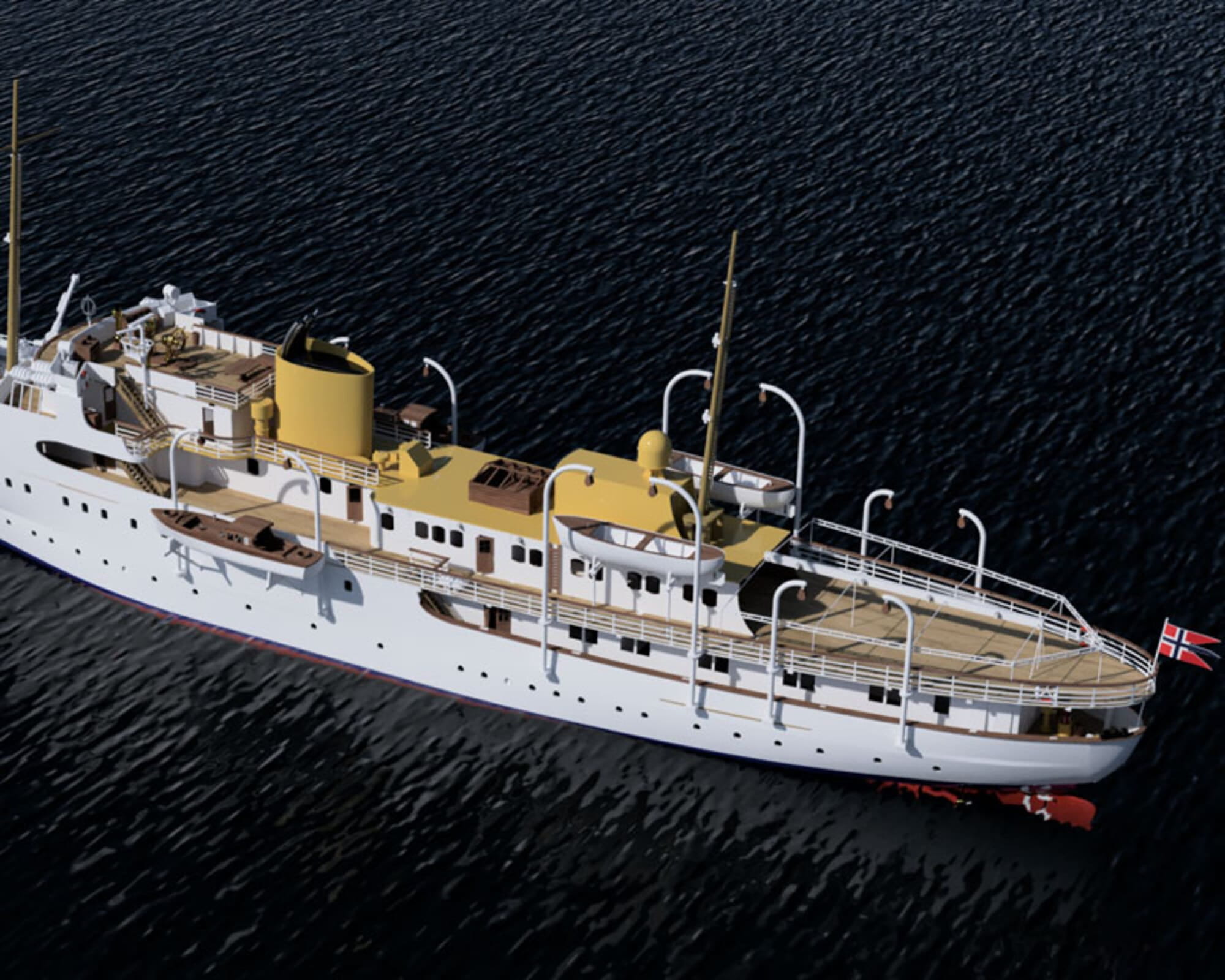 KS Norge 1_60 Bausatz - Historisches koenigliches Schiff mit LED-Beleuchtung