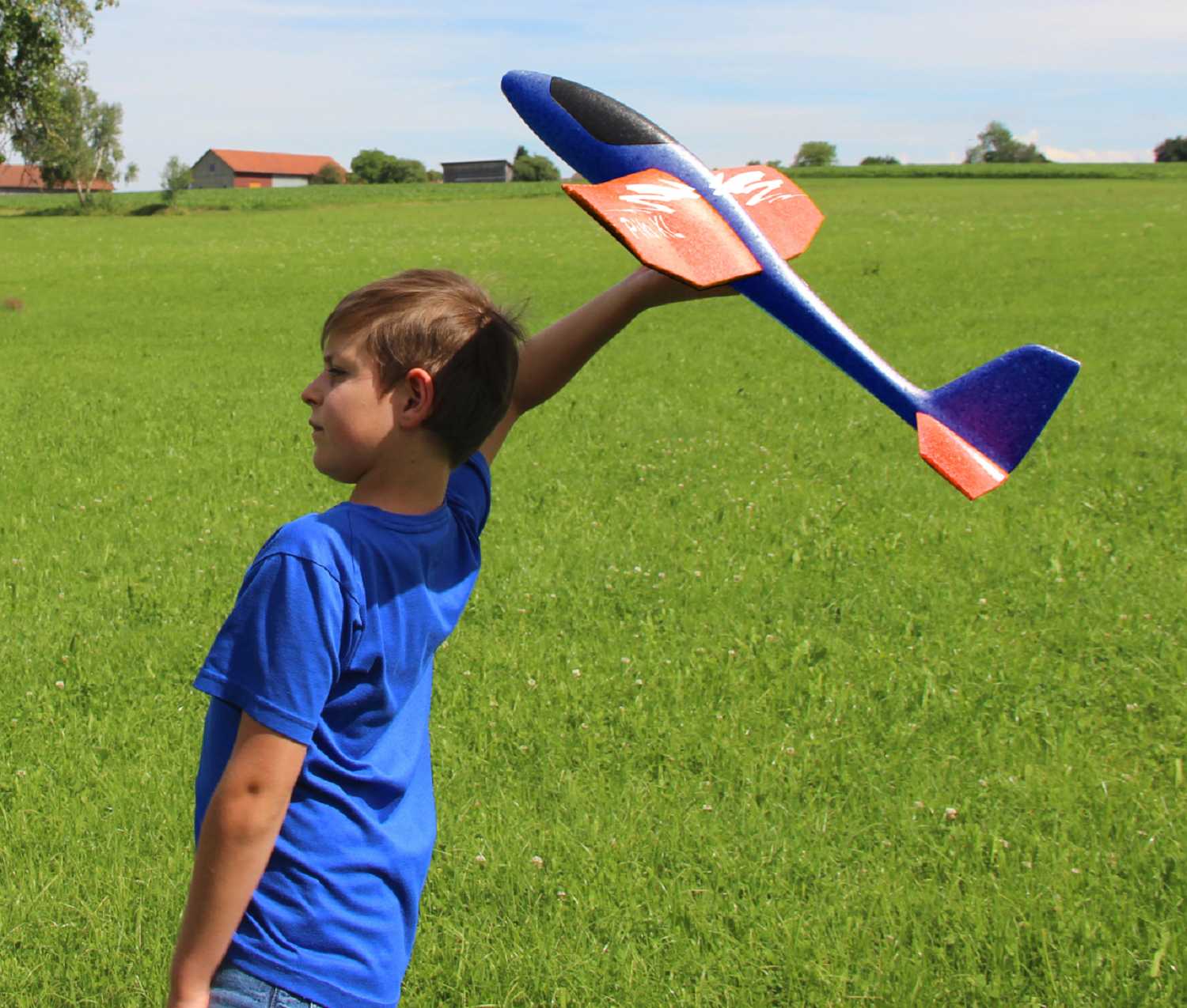 Jamara Pilo XL Schaumwurfgleiter EPP Tragfläche orange Rumpf blau