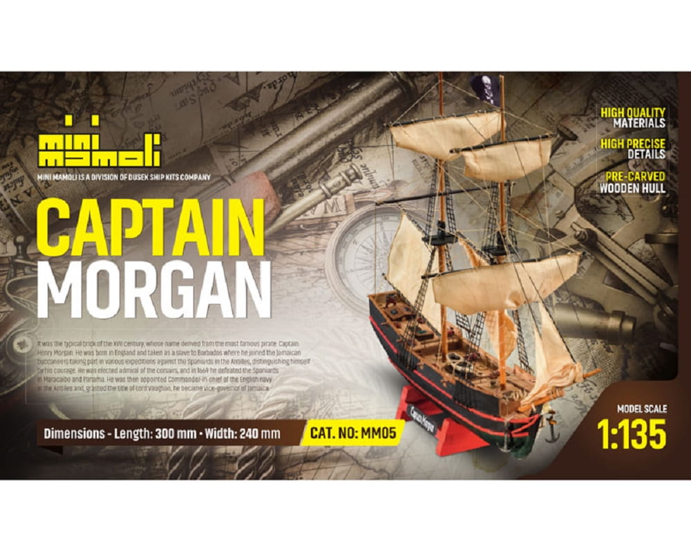 Mini Mamoli Schiff Capitain Morgan 1:135 Holz Bausatz