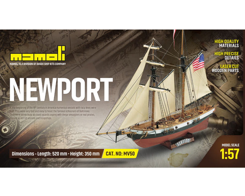 Mamoli Schiff Newport 1:57 Holz Bausatz