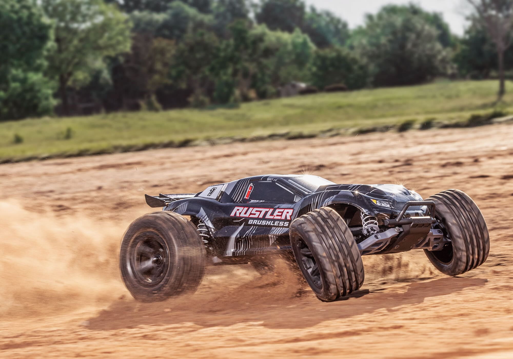 Traxxas Rustler 2WD VX3 Brushless RTR Stadium Truck Schwarz