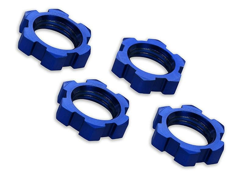 Traxxas Felgen-Mutter, Splined, 17mm, Serrated (blau-eloxiert) (4) Traxxas Felgen-Mutter_ Splined_ 17mm_ Serrated _blau-eloxiert_ _4_ - RC-Zubehoer