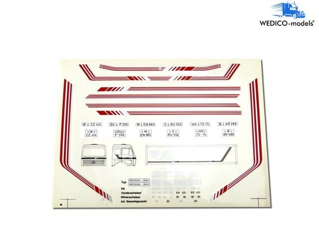 Wedico Dekor Mercedes rot-silber - RC-Zubehoer